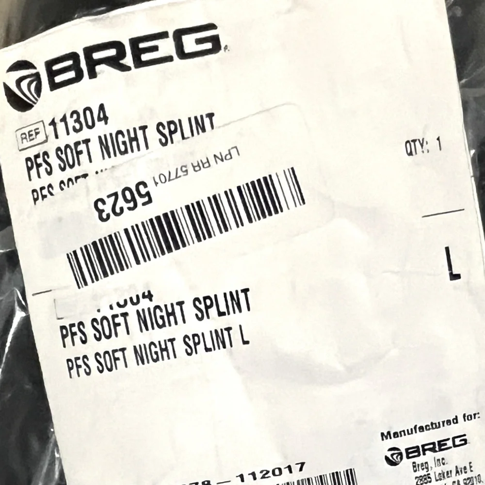 Breg Plantar Fascitis Soft Night Splint Size Large Adjustable Right Or Left NWT - Picture 7 of 13